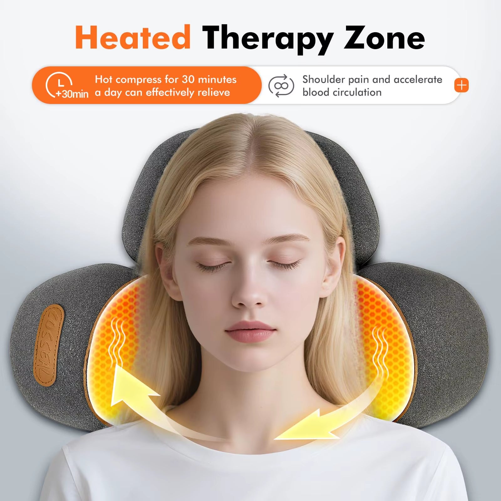 3-In-1 Neck Massager Pillow for Shoulder Deep Tissue , with Heating and Traction Function, Hump Corrector for Women