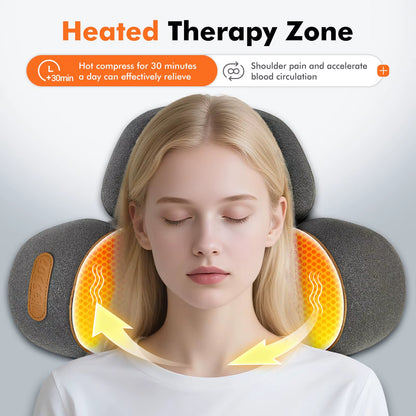 3-In-1 Neck Massager Pillow for Shoulder Deep Tissue , with Heating and Traction Function, Hump Corrector for Women